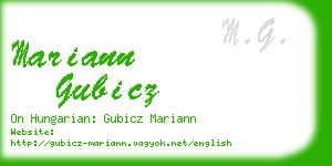 mariann gubicz business card